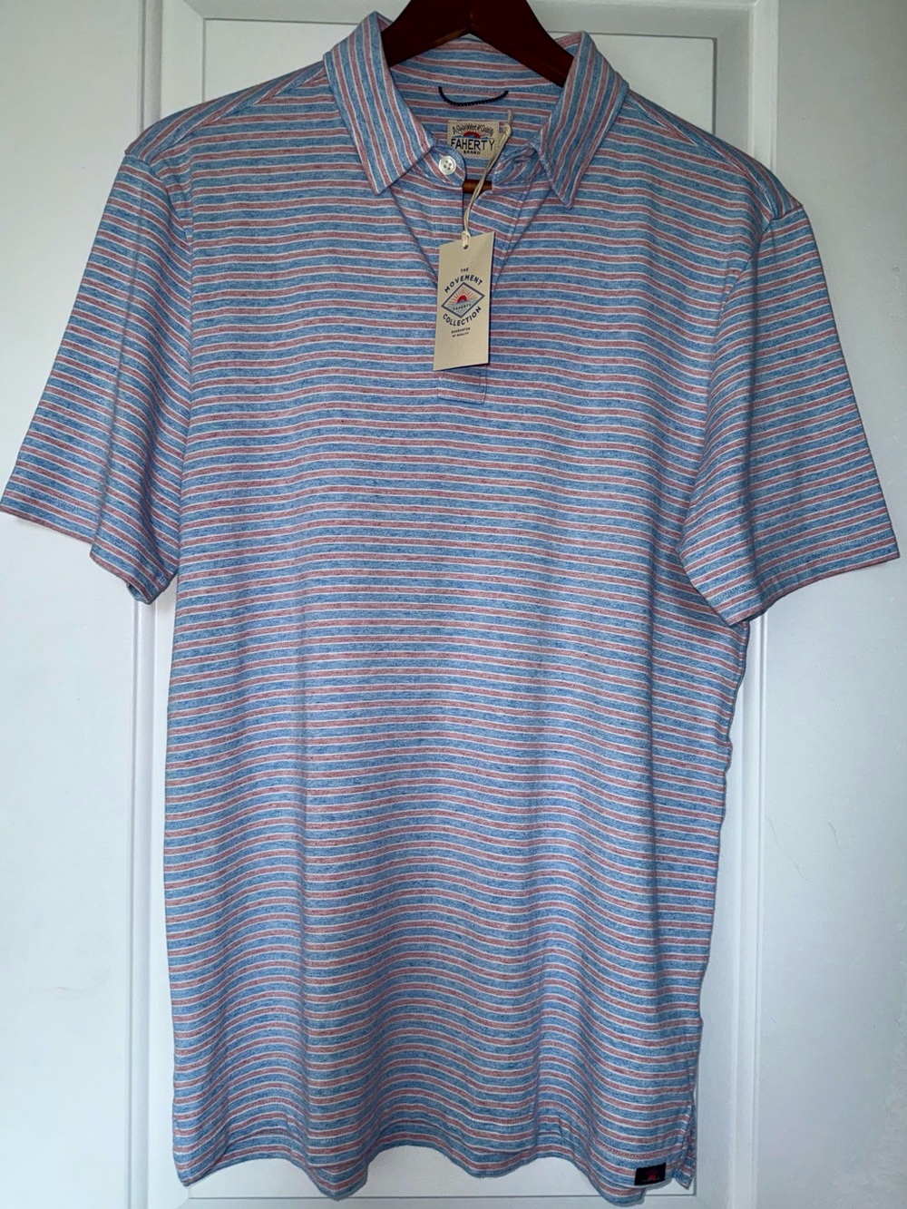 Faherty NWT Summer Horizon Striped Short Sleeve Movement Polo